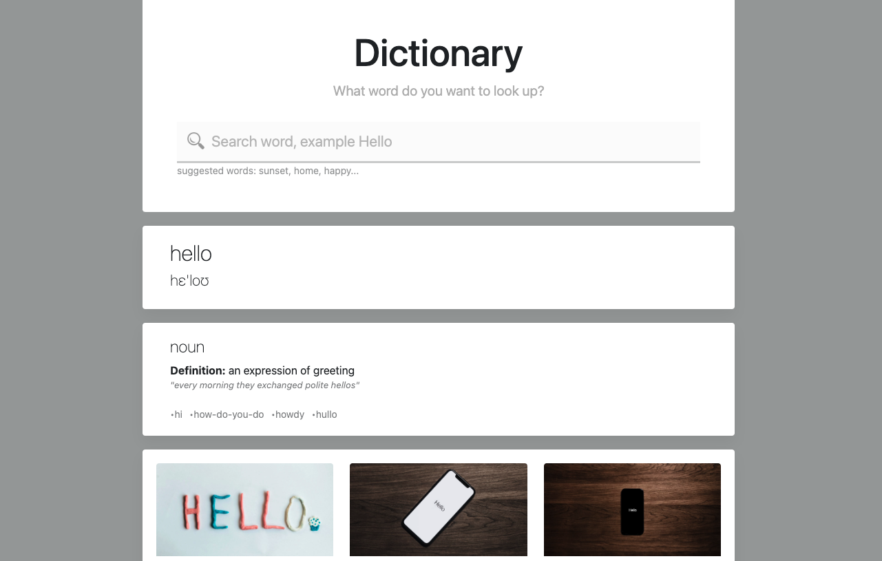 API Dictionary App